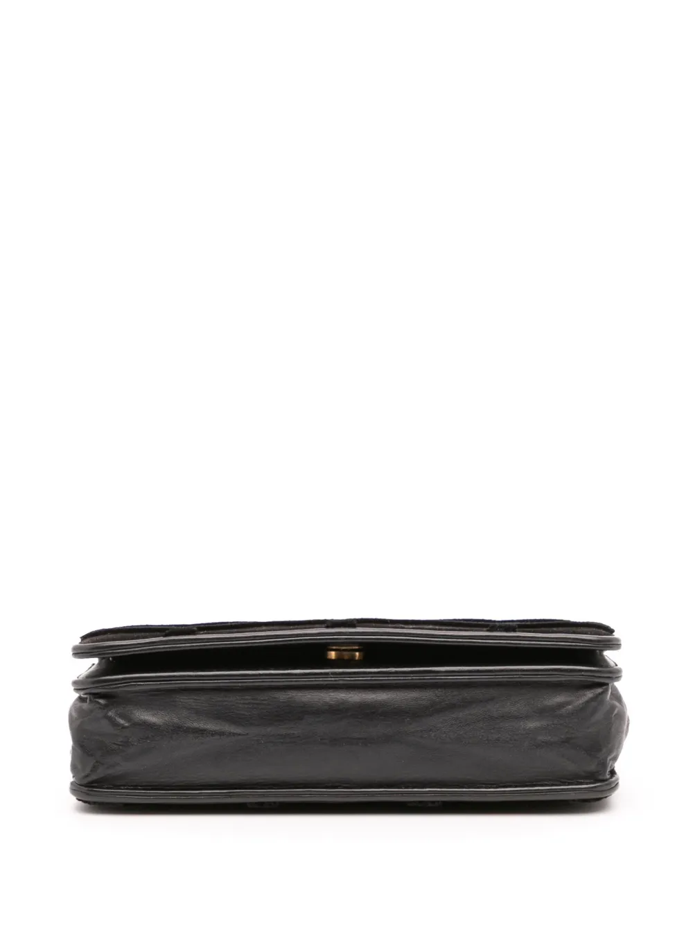 Pre-owned Chanel 2017-2018 Cc Quilted Velvet Wallet On Chain Crossbody Bag In Black