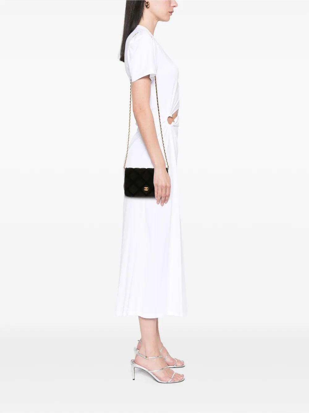 CHANEL Pre-Owned 2017-2018 CC Quilted Velvet Wallet on Chain crossbody bag | Pre-Owned | Image 2
