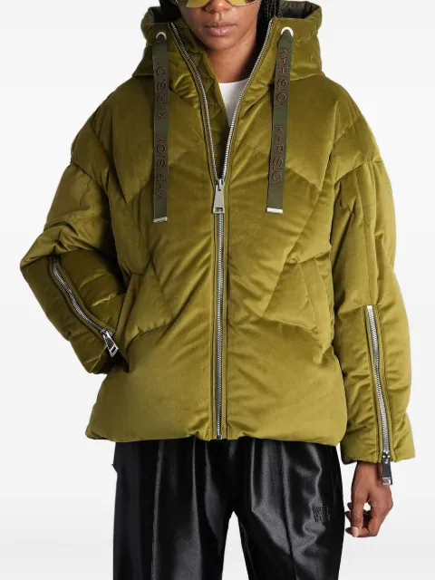 Khrisjoy quilted velvet-effect puffer jacket