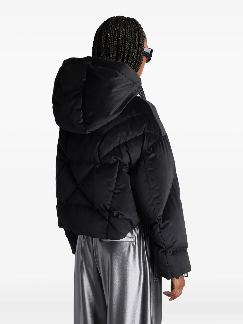 Khrisjoy Quilted Cropped Puffer Jacket In Black