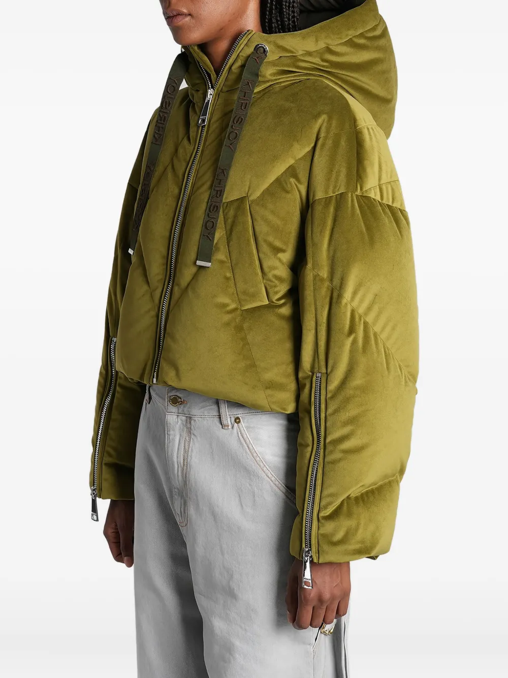 Khrisjoy Gewatteerd donsjack met capuchon Groen