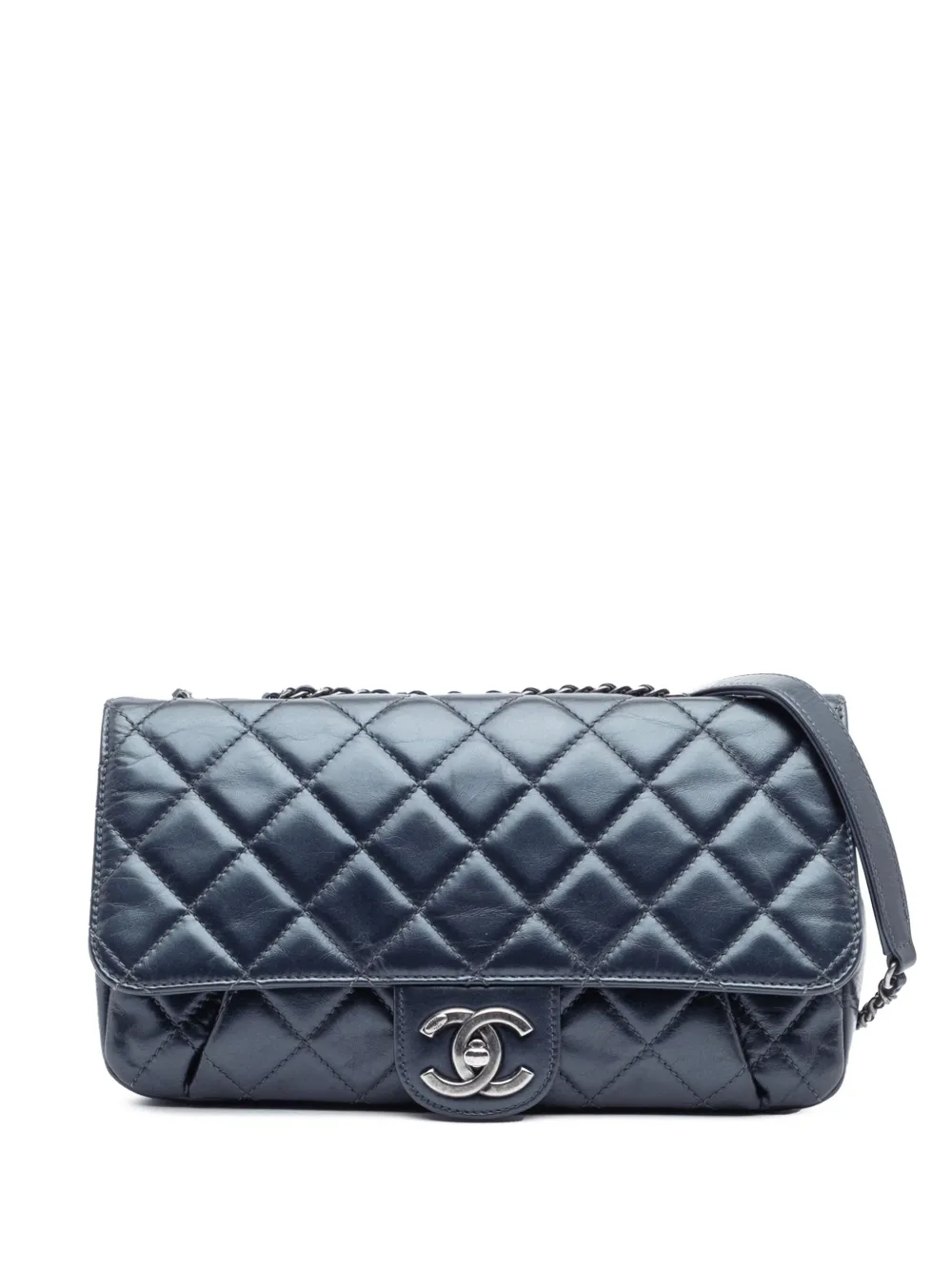 CHANEL Pre-Owned 2016-2017 Quilted Glazed Calfskin Coco Pleats Flap CHANEL Pre-Owned 2016-2017 Quilted Glazed Calfskin Coco Pleats Flap