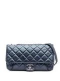 CHANEL Pre-Owned 2016-2017 Quilted Glazed Calfskin Coco Pleats Flap crossbody bag - Blue