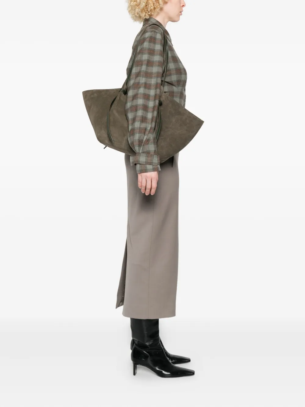 Yuzefi Suède shopper - Groen