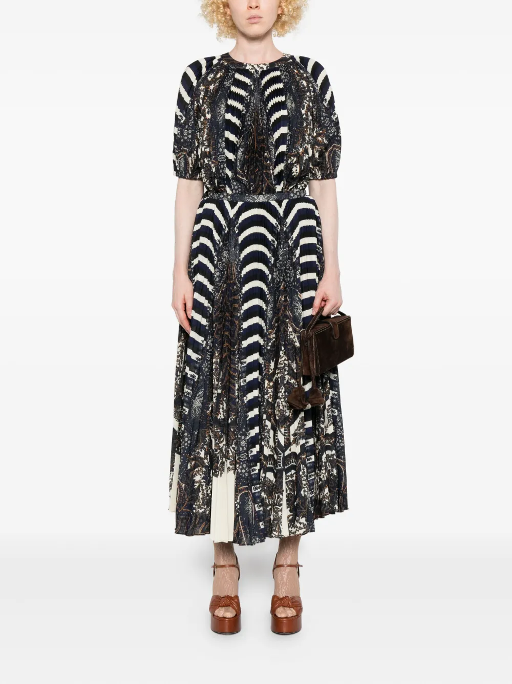 Ulla Johnson Dafne Pleated Short Sleeve Blouse Eclipse In Multi