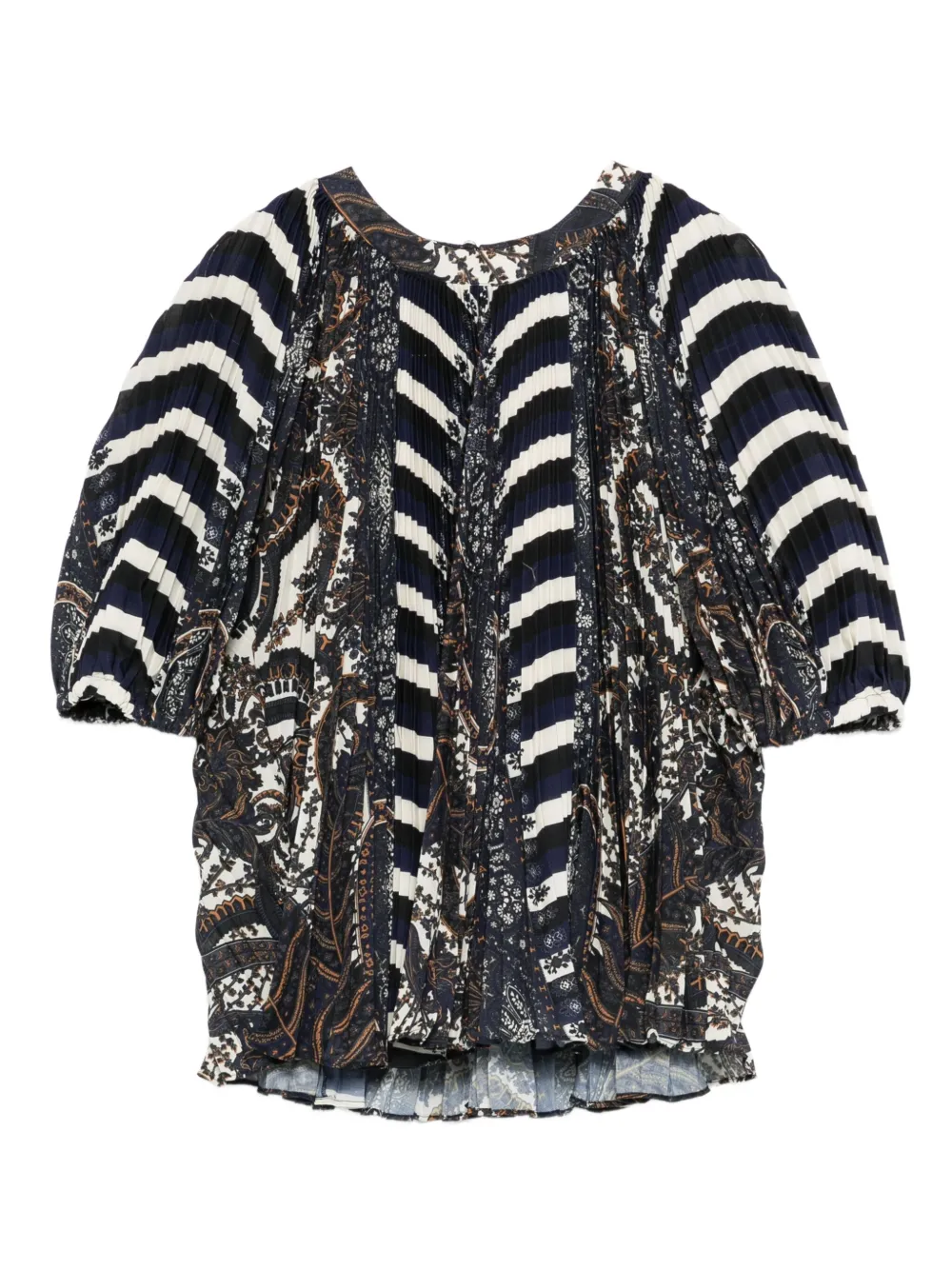 Ulla Johnson Dafne Pleated Short Sleeve Blouse Eclipse In Multi