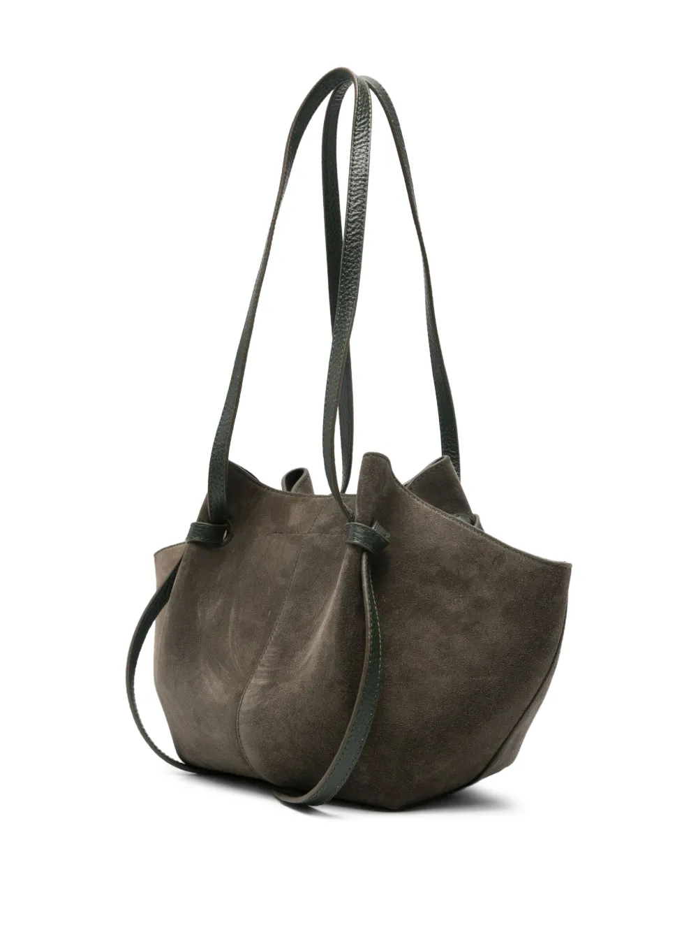 Yuzefi Mochi Suede Tote Bag In Green