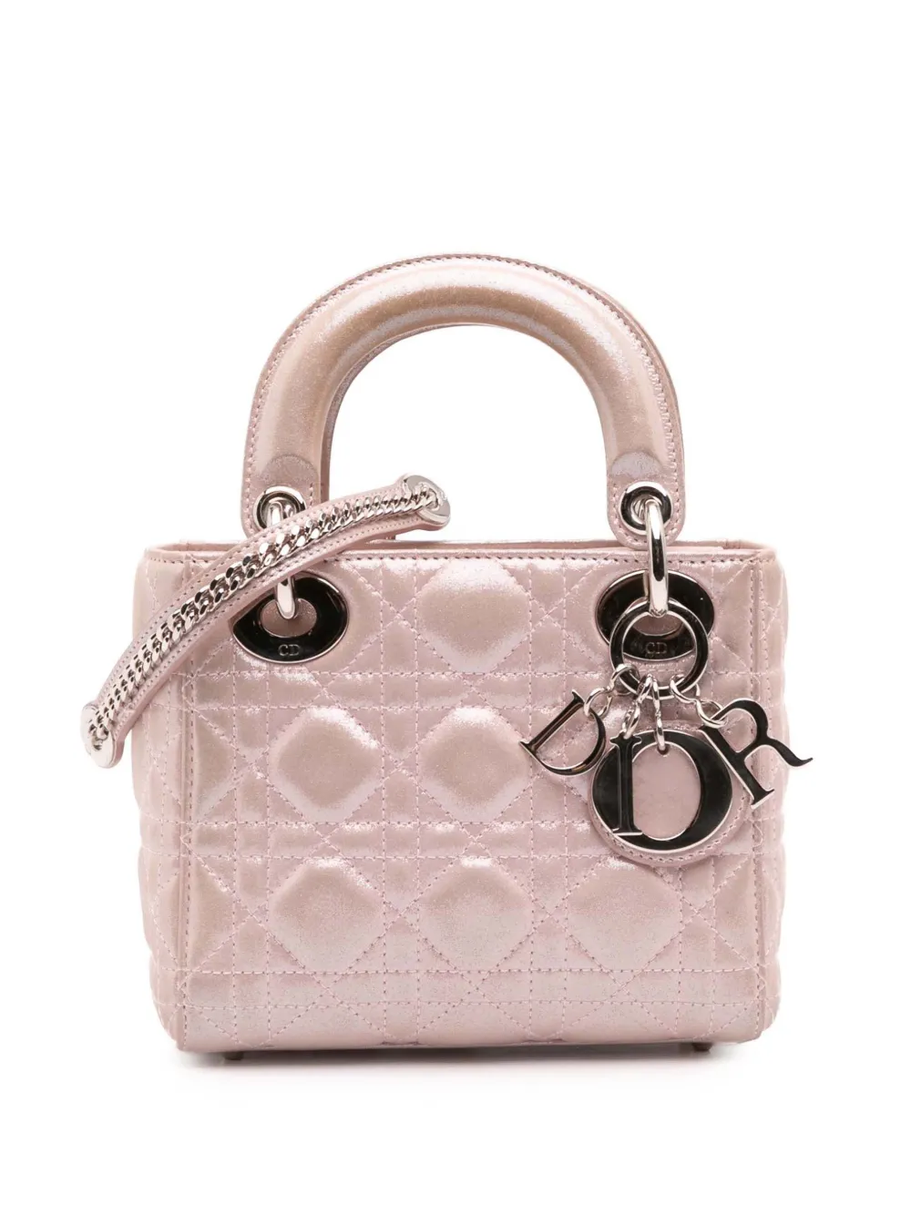 Christian Dior Pre-Owned 2016 Mini Iridescent Lambskin Cannage Lady Christian Dior Pre-Owned 2016 Mini Iridescent Lambskin Cannage Lady