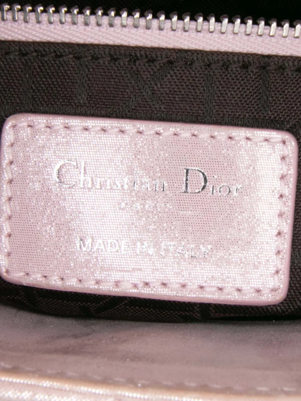 Pre-owned Dior 2016 Mini Iridescent Lambskin Cannage Lady  Satchel In Pink