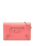 Balenciaga Pre-Owned 2017 Grained Calfskin Motocross Classic Wallet on Chain crossbody bag - Pink