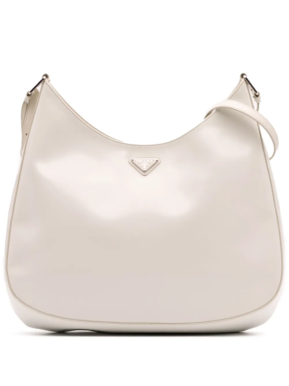 Prada Pre-Owned 2013-2025 Maxi Spazzolato Cleo crossbody bag - ホワイト Prada Pre-Owned 2013-2025 Maxi Spazzolato Cleo crossbody bag - ホワイト