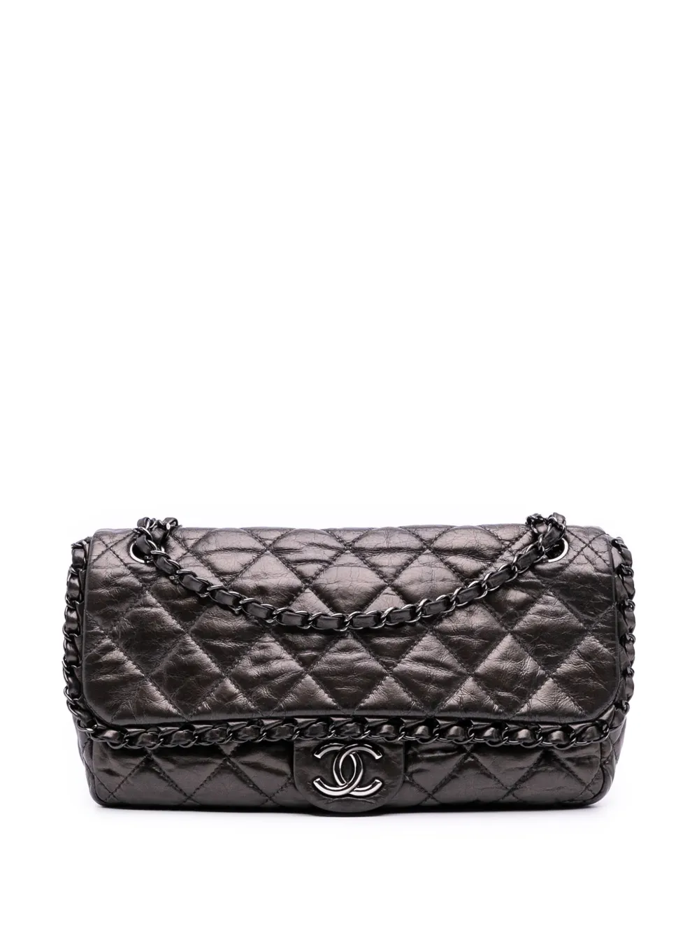 CHANEL Pre-Owned 2010-2011 Medium Quilted Metallic Aged Calfskin Chain CHANEL Pre-Owned 2010-2011 Medium Quilted Metallic Aged Calfskin Chain