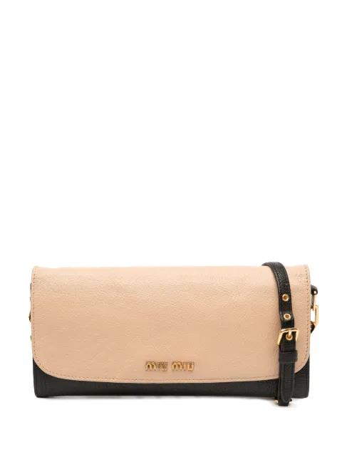 Miu Miu Pre-Owned 2010-2025 Bicolor Leather Wallet On Chain crossbody bag