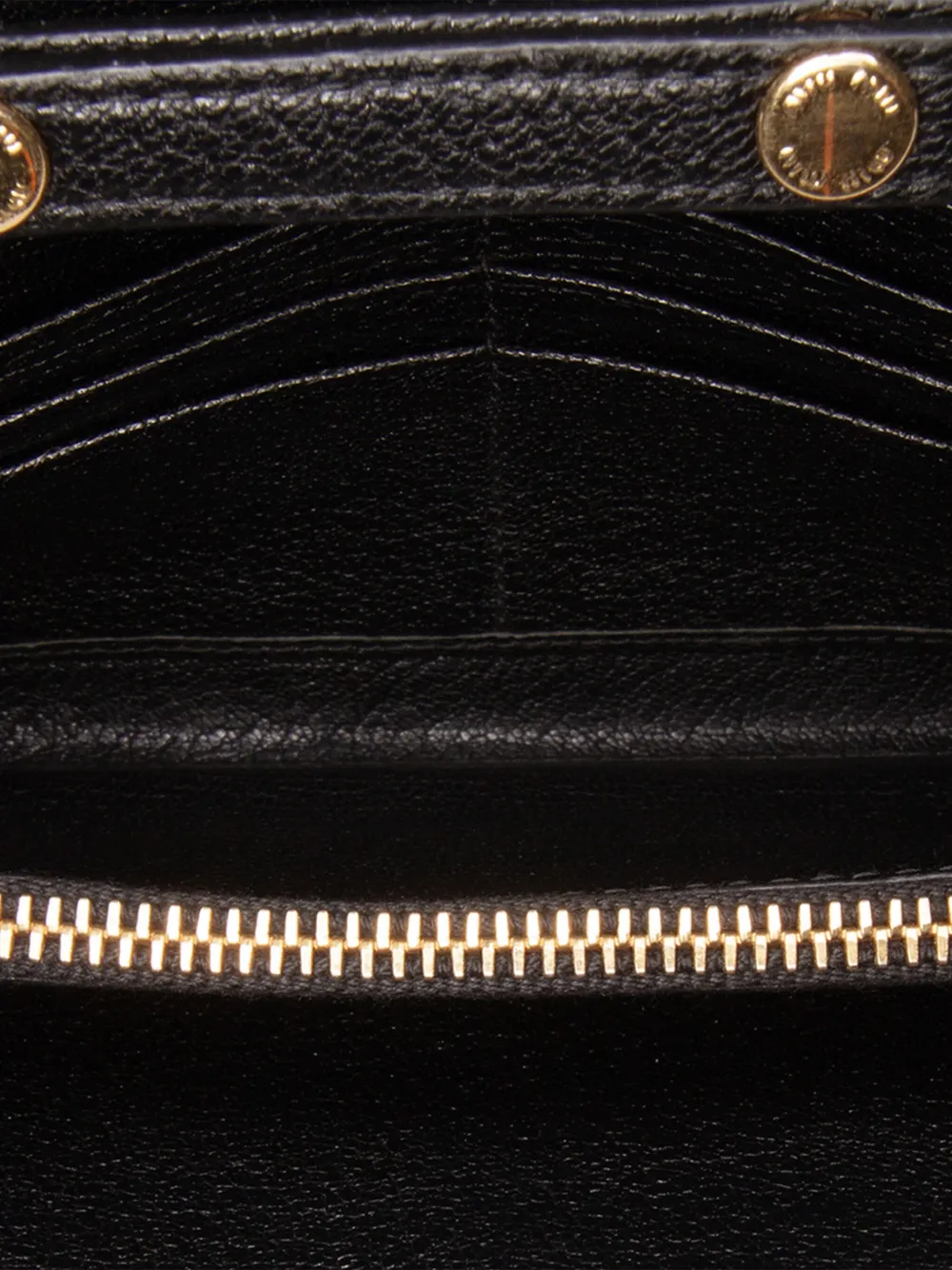 Pre-owned Miu Miu 2010-2025 Bicolor Leather Wallet On Chain Crossbody Bag In Brown
