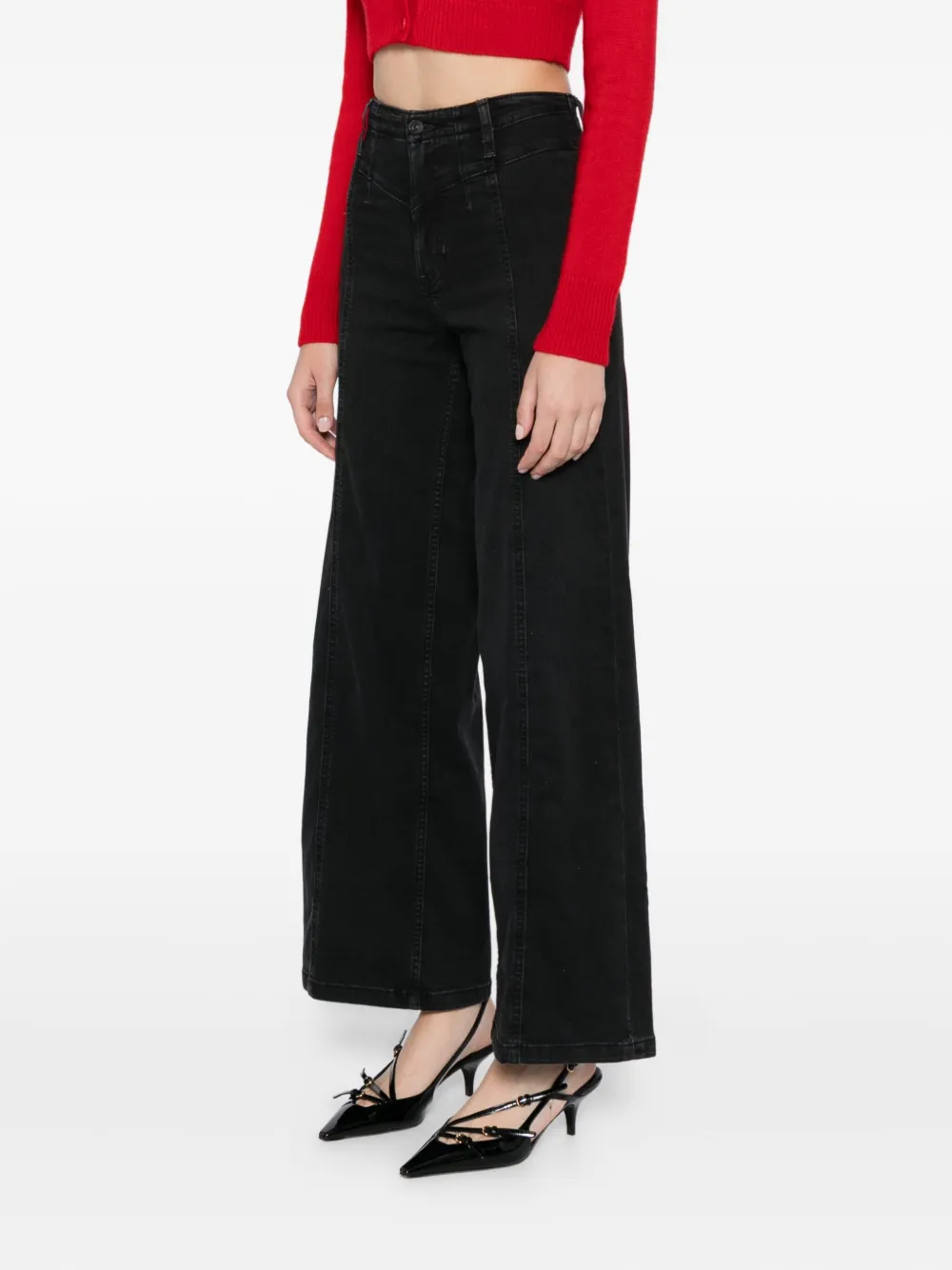 Free People Libre Wide-leg Jeans In Black