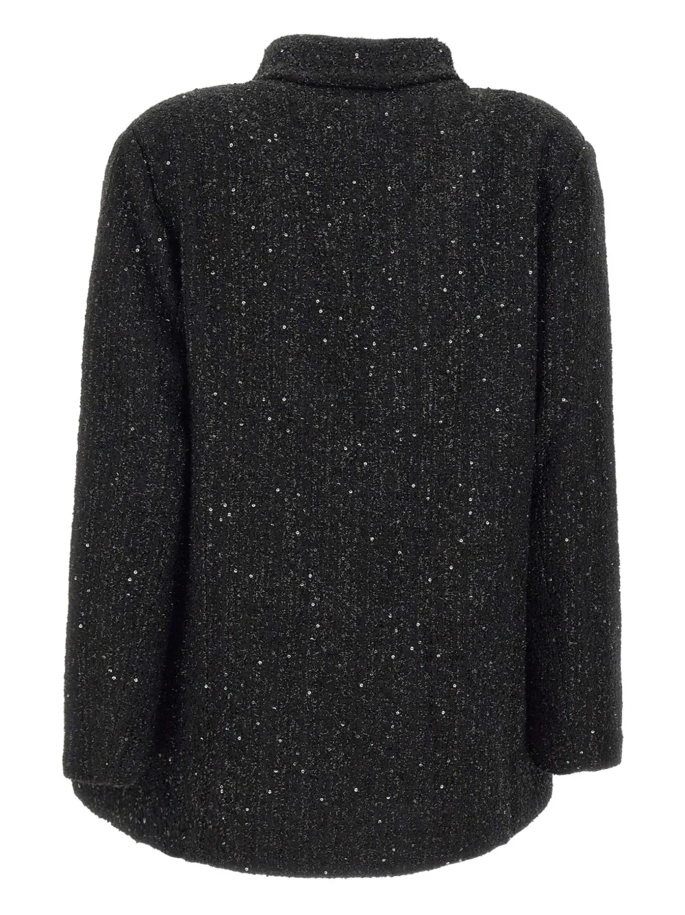 Twenty Four Haitch Sequin-embellishment Tweed Blazer In Black