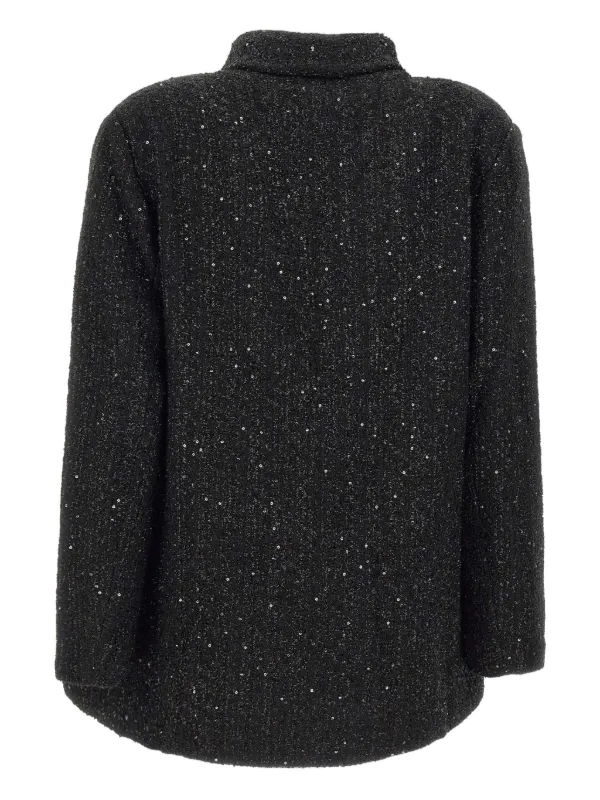 TWENTY FOURHAITCH sequin-embellishment Tweed Blazer Black