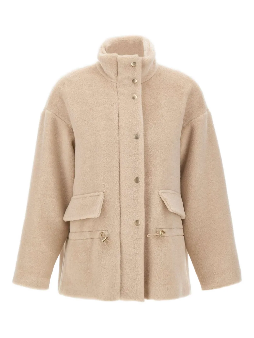 Eleventy High-collar Flap-pocket Jacket In Neutral