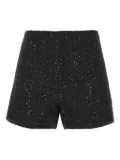 TWENTY FOURHAITCH sequin-embellished tweed shorts - Black