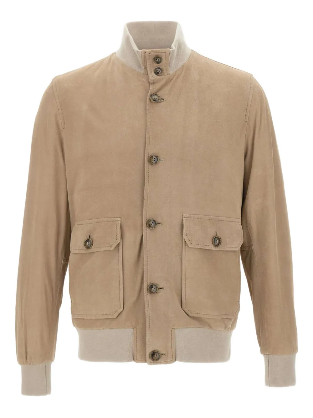 Barba horn-button patch-pocket jacket | Neutrals | Image 1