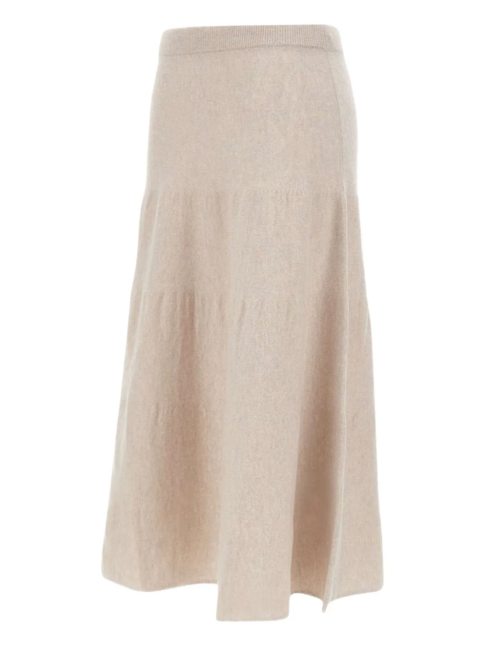 Marella Elastic-waistband Ruffled Skirt In Neutral