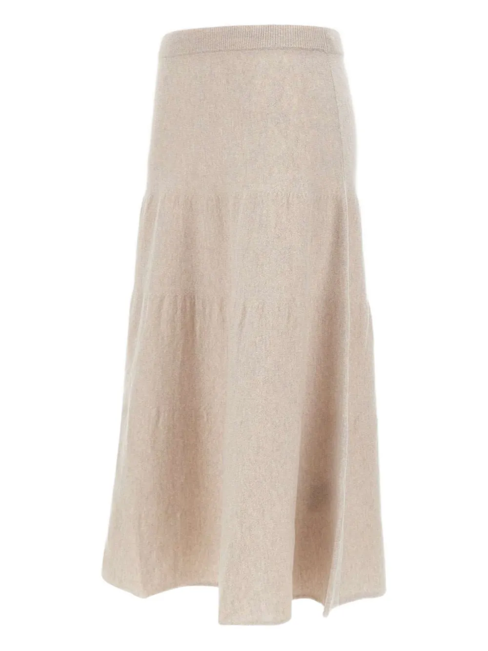 Marella Elastic-waistband Ruffled Skirt In Neutral