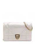 Christian Dior Pre-Owned 2017 Metallic Grained Calfskin Diorama Wallet On Chain crossbody bag - Silver