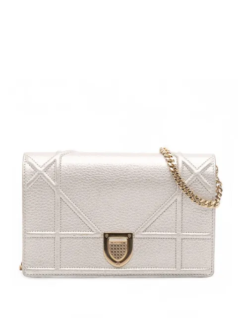 Christian Dior Pre-Owned 2017 Metallic Grained Calfskin Diorama Wallet On Chain crossbody bag