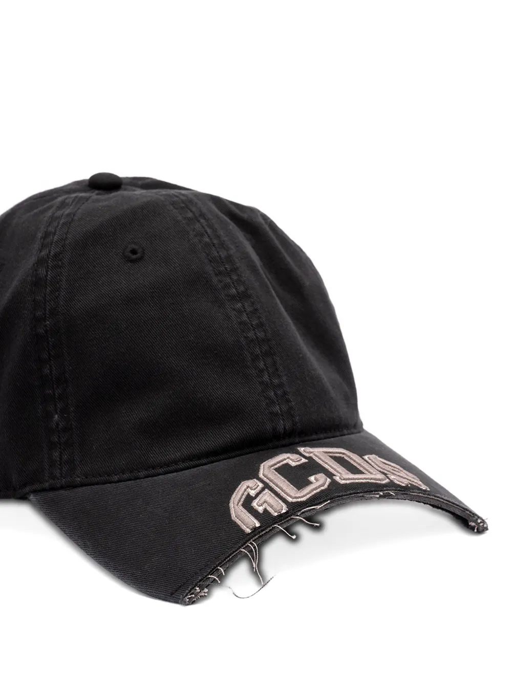 Gcds Logo-embroidered Frayed-edge Baseball Cap In Black