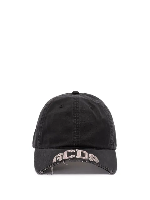 GCDS logo-embroidered frayed-edge baseball cap