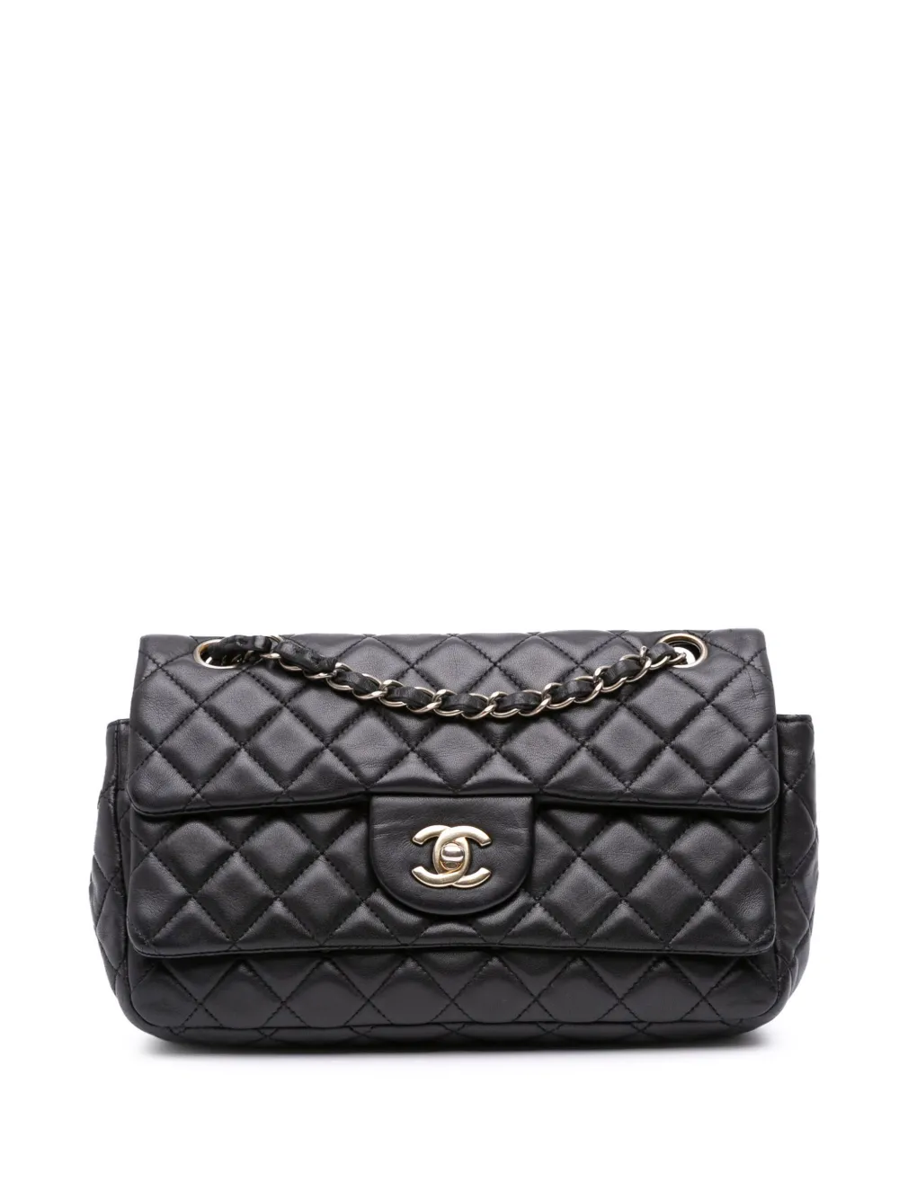 CHANEL Pre-Owned 2009-2010 CC Quilted Lambskin Double Flap shoulder CHANEL Pre-Owned 2009-2010 CC Quilted Lambskin Double Flap shoulder