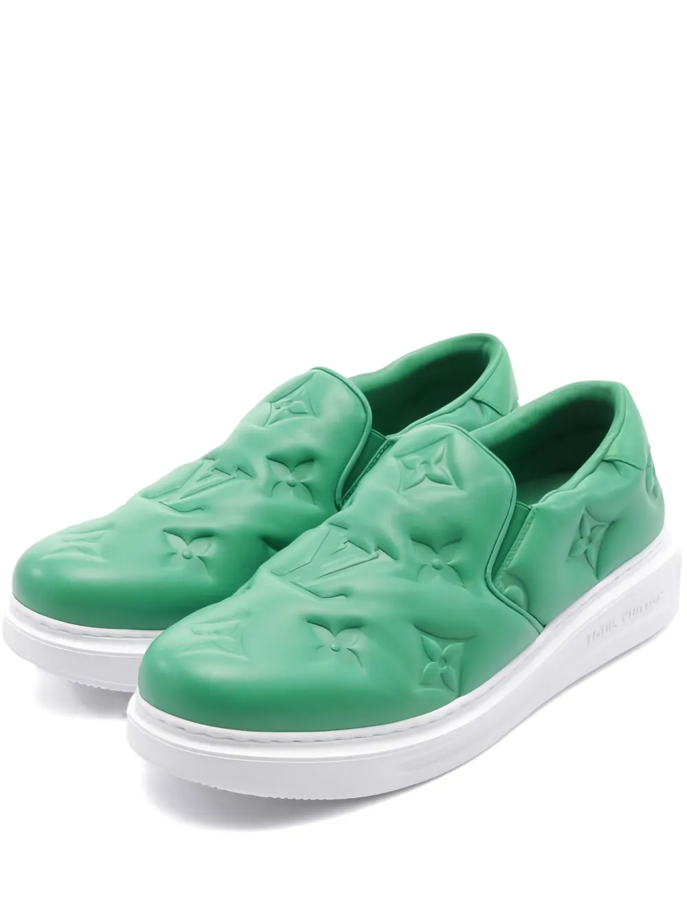Pre-owned Louis Vuitton Beverly Hills Line Monogram Slip-ons In Green