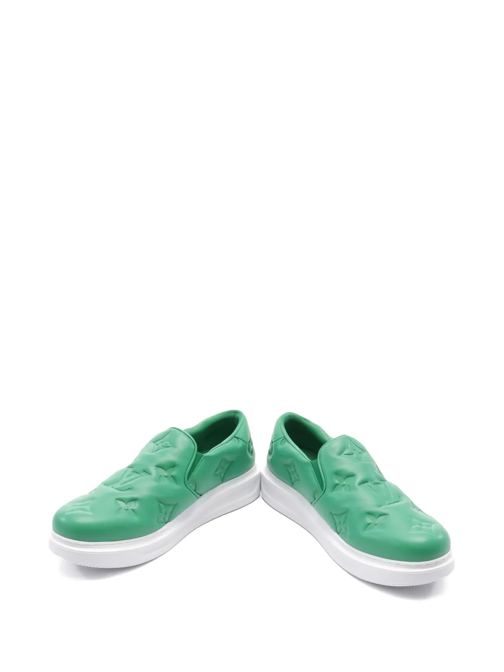 Pre-owned Louis Vuitton Beverly Hills Line Monogram Slip-ons In Green