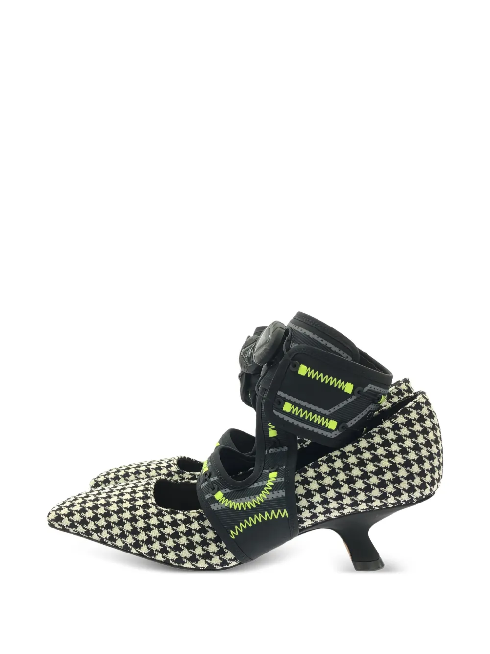 Christian Dior Pre-Owned 40 mm pumps met pied-de-poule print - Zwart