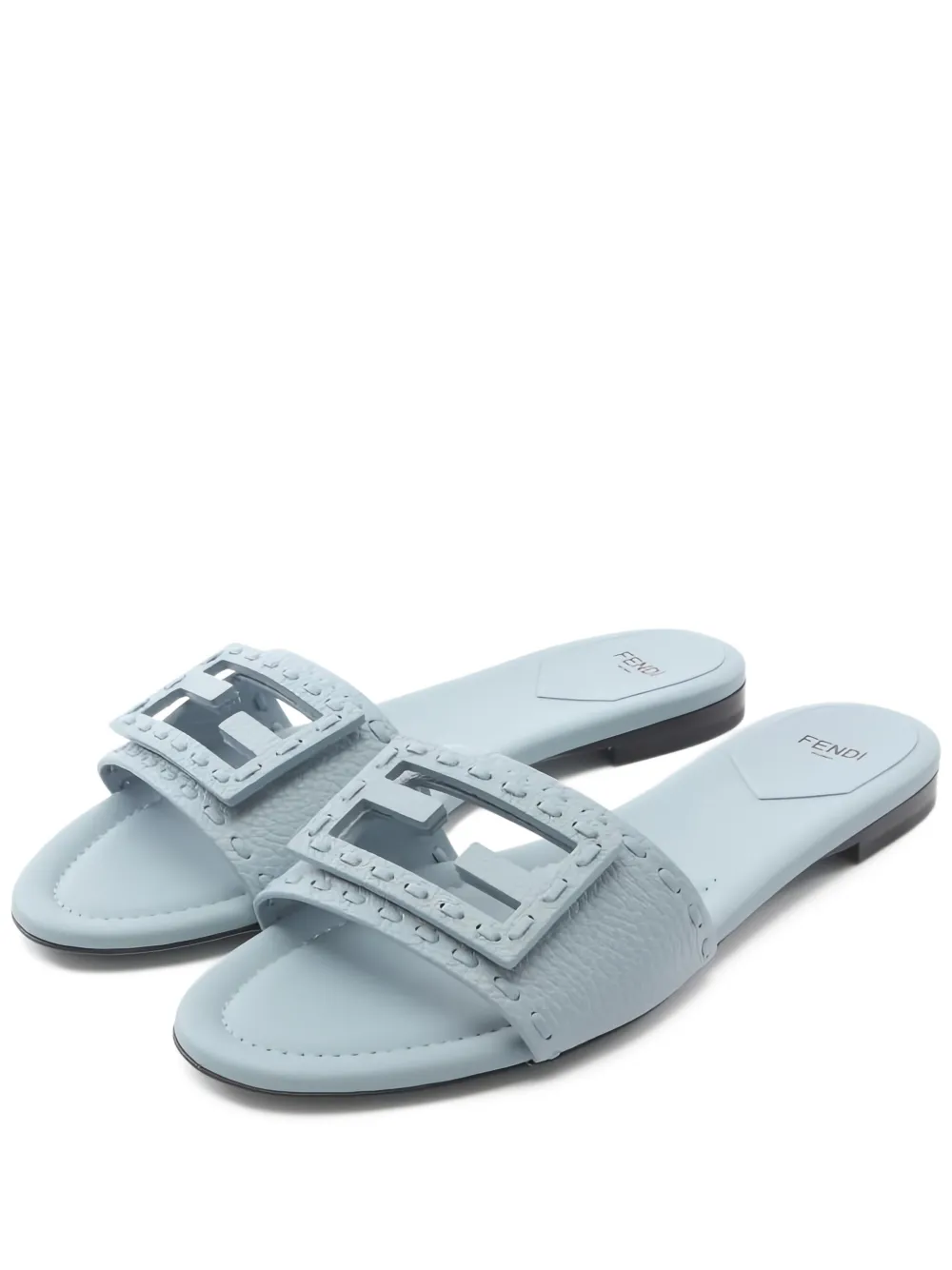 Fendi Pre-Owned leather logo sandals | Blue | Image 1