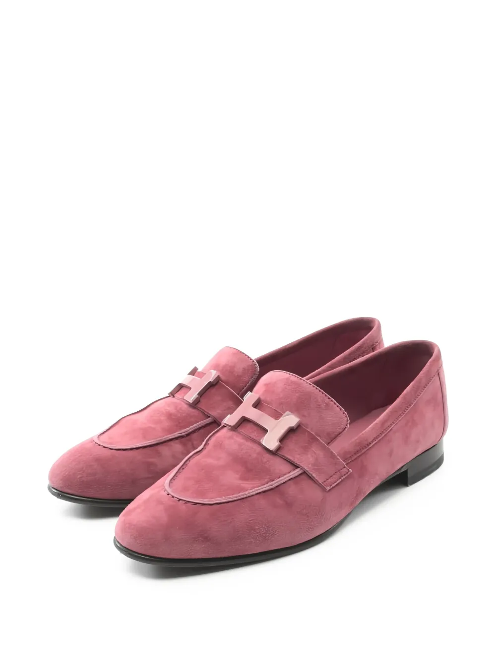 Hermès Pre-Owned H-buckle suede loafers | Pink | Image 1