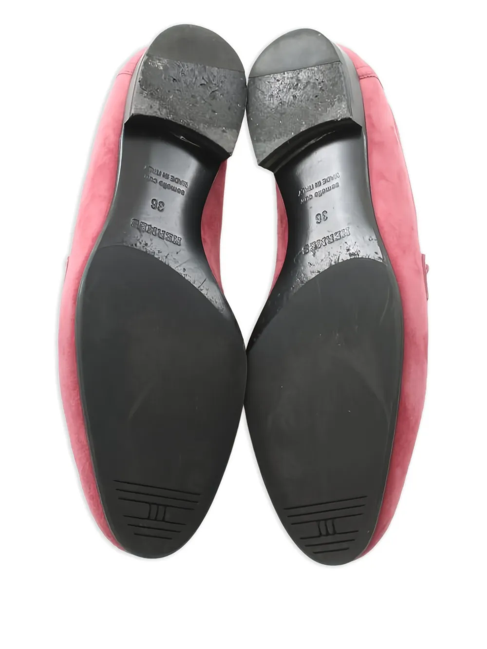 Hermès Pre-Owned Suède loafers met H-gesp - Roze
