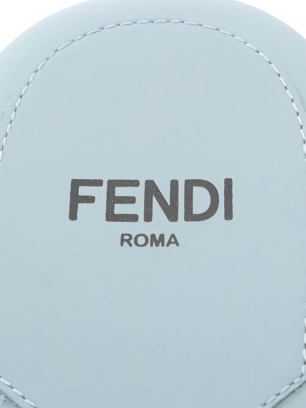 Pre-owned Fendi Logo-buckle Leather Flat Sandals In Blue