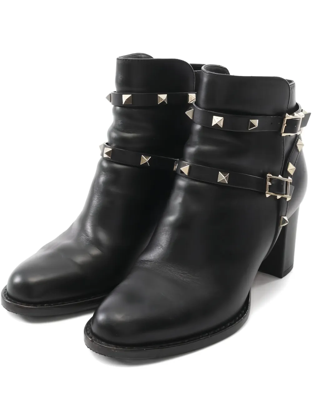 Valentino Garavani Pre-Owned ロックスタッズ 70mm ブーツ - ブラック Valentino Garavani Pre-Owned ロックスタッズ 70mm ブーツ - ブラック