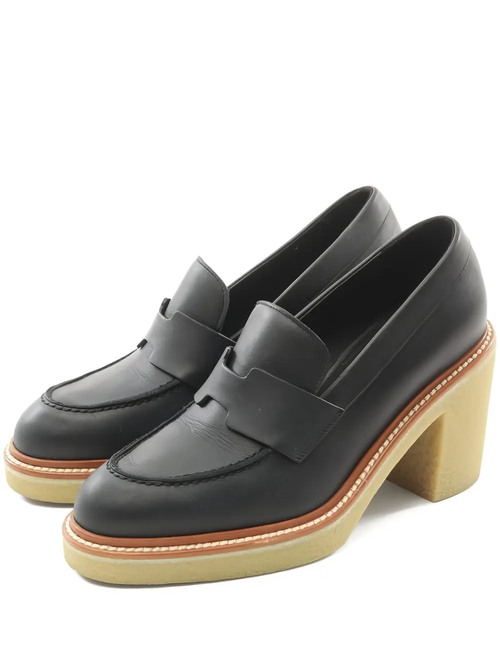 Hermès Pre-Owned leather heeled loafers | Blue | Image 1