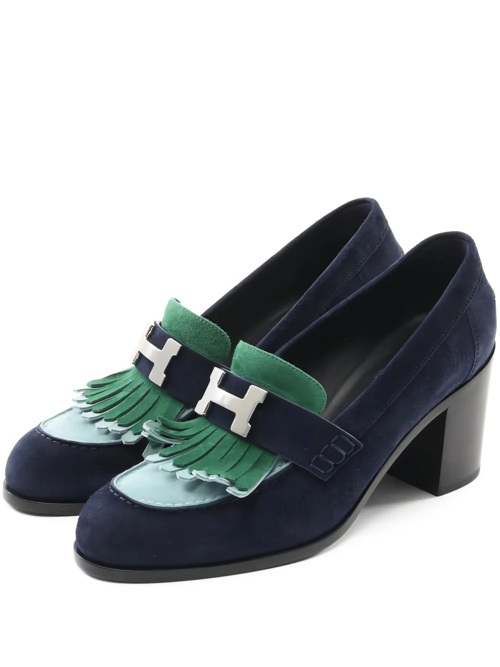 Hermès Pre-Owned حذاء 'إيليزيه' بكعب 70 ملم وشراشيب | أزرق | Image 1