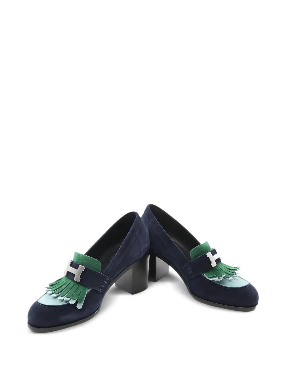 Hermès Pre-Owned 70 mm Elysee pumps met franje - Blauw