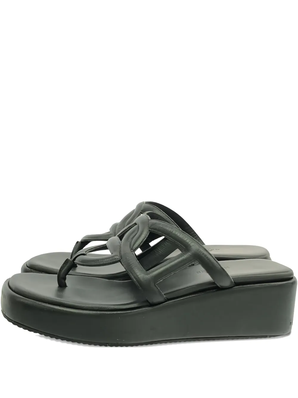 Hermès Pre-Owned leather platform sandals | Green | Image 1