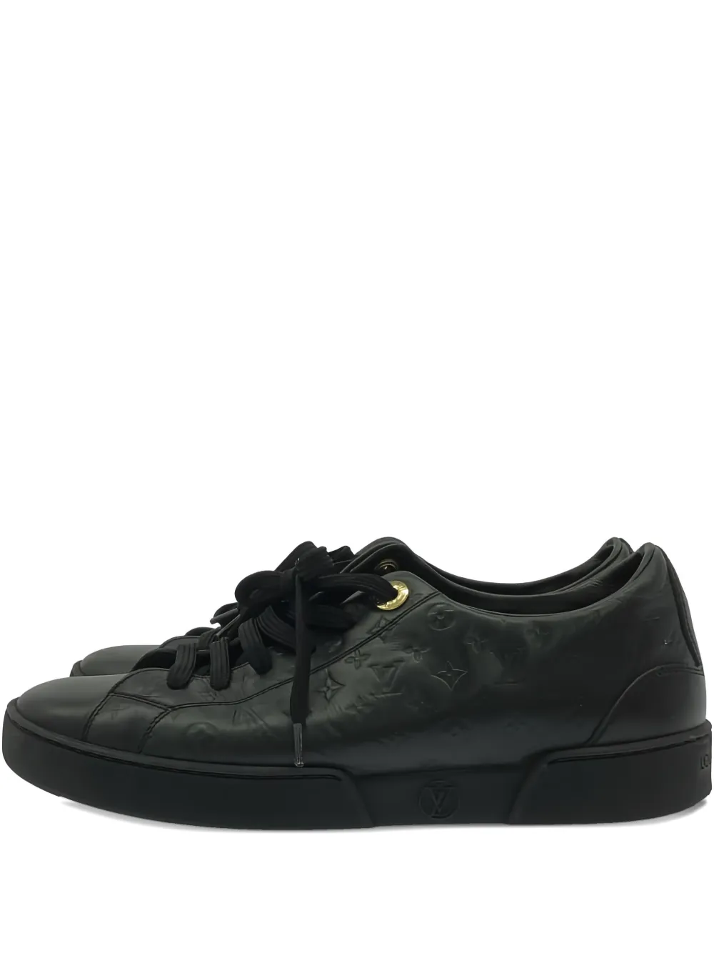 Louis Vuitton Pre-Owned monogram embossed-logo sneakers | Black | Image 1