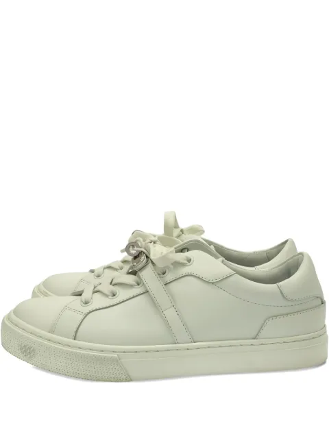 Hermès Pre-Owned leather lace-up sneakers