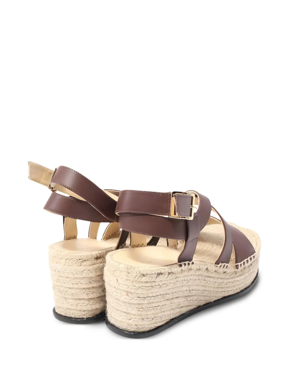 Loewe Pre-Owned 80 mm Petal leren sandalen met sleehak - Bruin