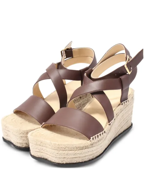 Loewe Pre-Owned 80mm Petal leather wedge sandals
