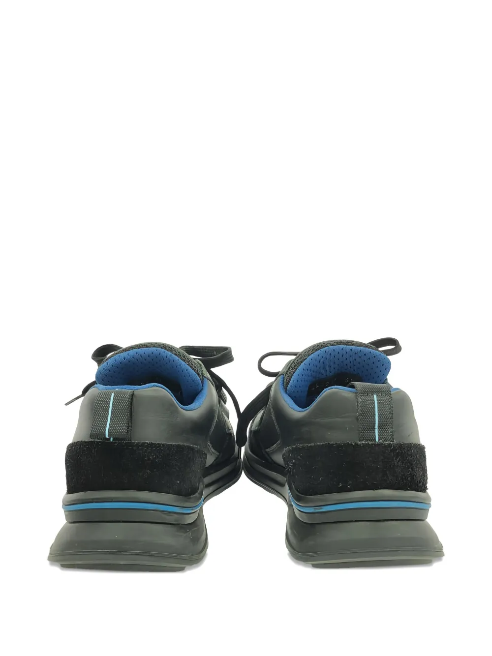 Pre-owned Prada Suede Lace-up Sneakers In Black