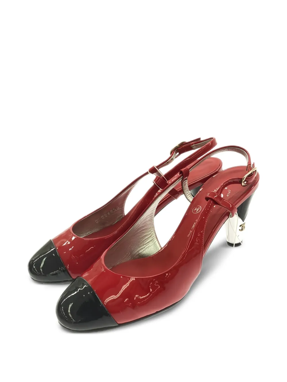 CHANEL Pre-Owned 70mm lakleren slingback pumps - Rood