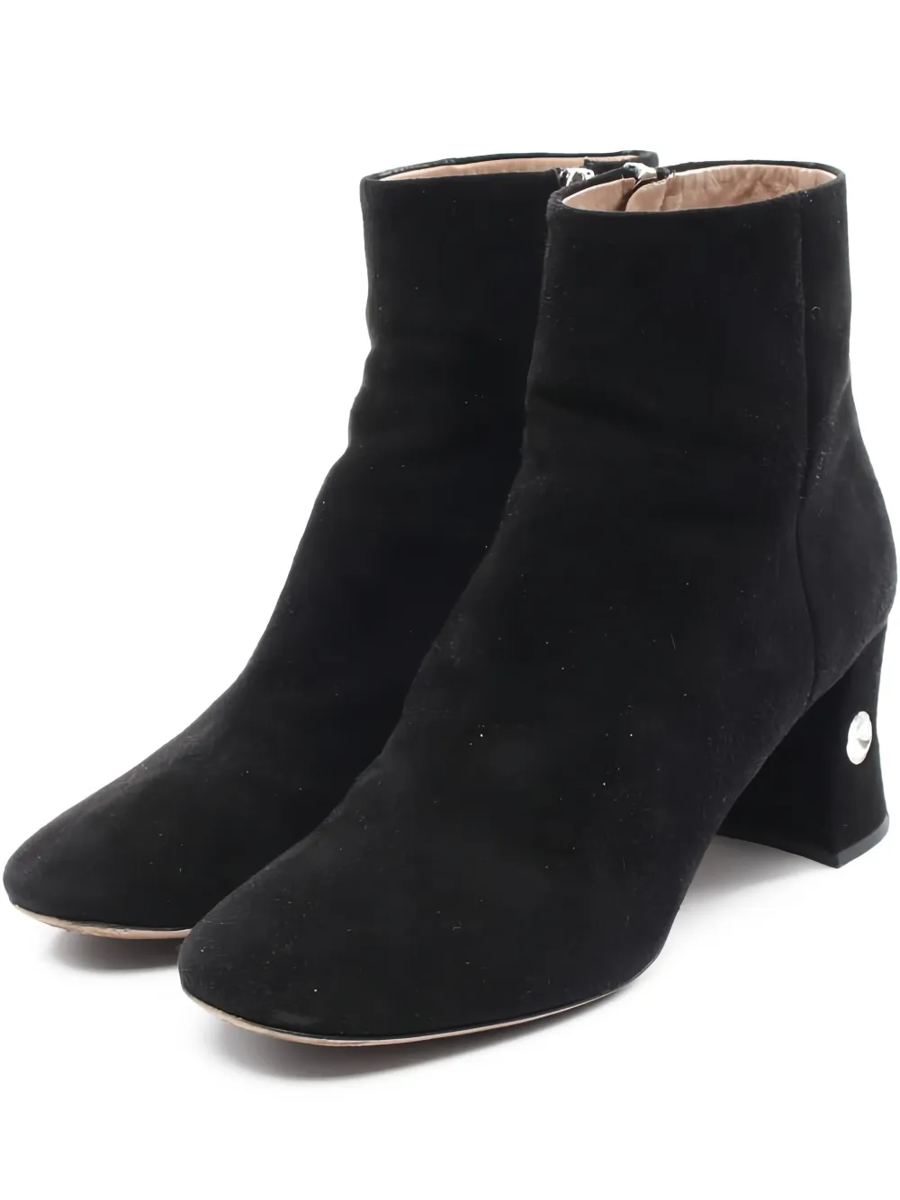 Miu Miu Pre-Owned 60mm rhinestone-embellished suede boots | Black | Image 1